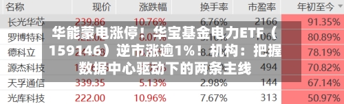 华能蒙电涨停!华宝基金电力ETF(159146)逆市涨逾1%!机构:把握数据中心驱动下的两条主线